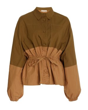 Ulla Johnson - Arlo Cinched Cotton Utility Jacket - Khaki - M - Moda Operandi
