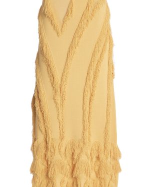 Ulla Johnson - Astrid Fringed Knit Maxi Skirt - Yellow - L - Moda Operandi