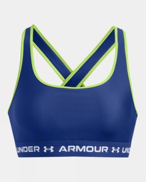 Under Armour Womens Ua Crossback Mid Bra Baselayer Bra - Blue