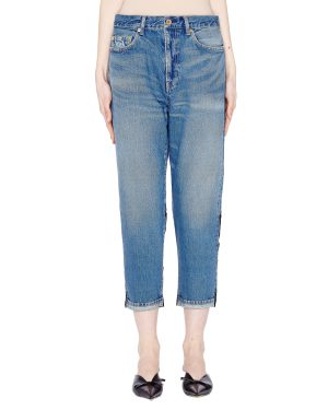 Undercover Cropped Jeans With Contrast Inserts