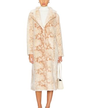 Unreal Fur Montmartre Faux Fur Coat in Cream. Size M, S.
