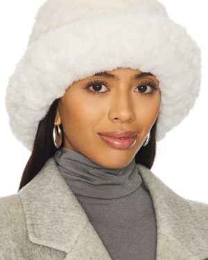 Unreal Fur Yeoman Bucket Hat in White.