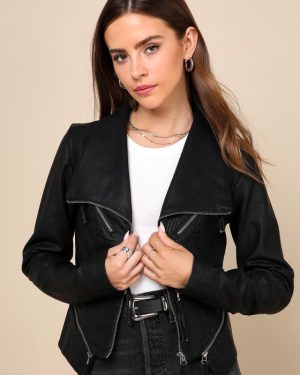 Up on a Tuesday Black Vegan Leather Jacket