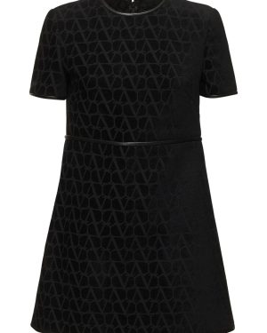 V Logo Jacquard Velvet Mini Dress