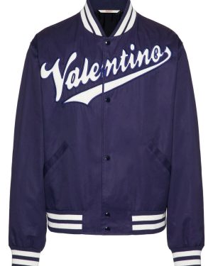 VALENTINO BRANDED BOMBER JACKET Size: 48, colour: BLUE