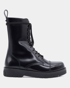 VALENTINO CAMDEN COMBAT BOOT Size: 43, colour: BLACK