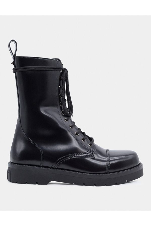VALENTINO CAMDEN COMBAT BOOT Size: 43, colour: BLACK