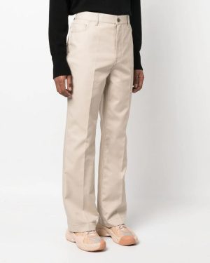 VALENTINO COUTURE GABARDINE TROUSERS Size: 48, colour: STONE