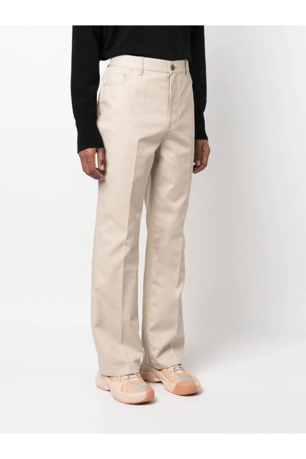 VALENTINO COUTURE GABARDINE TROUSERS Size: 48, colour: STONE