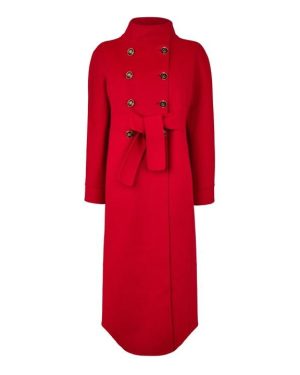 VALENTINO Duster Cashmere Coat - Red