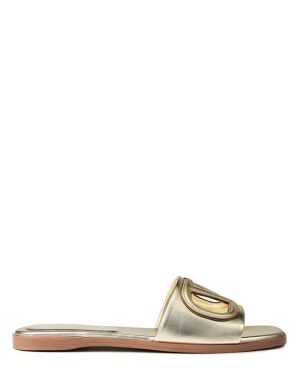VALENTINO GARAVANI Vlogo Cut-Out Sliders - Gold