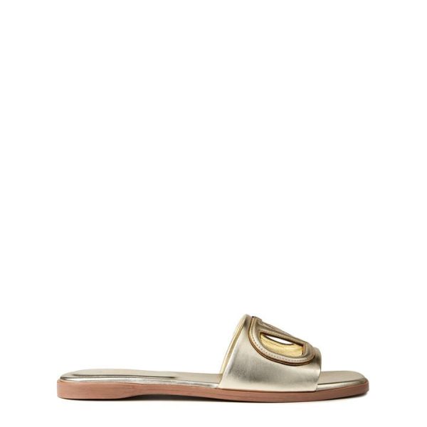 VALENTINO GARAVANI Vlogo Cut-Out Sliders - Gold