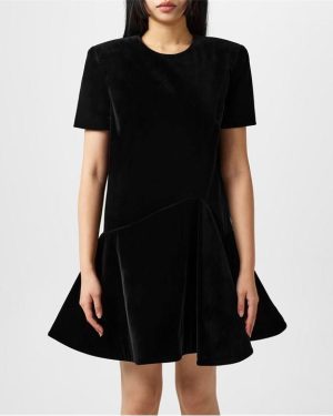 VALENTINO Velvet Mini Dress - Black