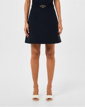 VALENTINO Vlogo A-Line Mini Skirt - Blue