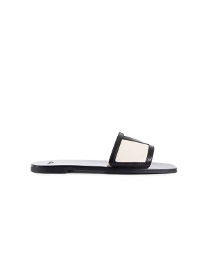 VALENTINO WOMAN BLACK&WHITE SANDALS & SLIDES
