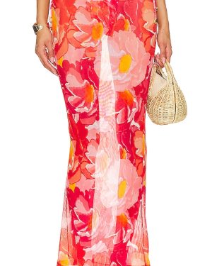 VDM Mimi Maxi Skirt in Red. Size XL/1X, XS.