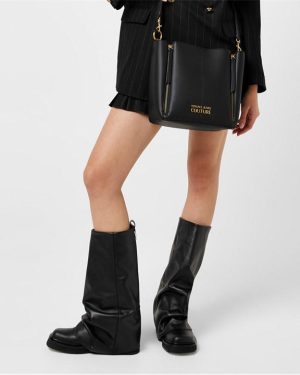 VERSACE JEANS COUTURE Pinstripe Pleated Skirt - Black