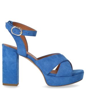 VIA ROMA 15 DENIM BLUE HEELED SANDAL
