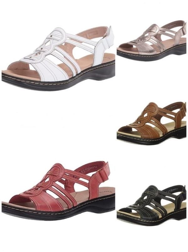 Vacation Plain Summer Hook and Loop Household Low Heel Peep Toe Thong Sandals TPR Gladiator Sandals for Women