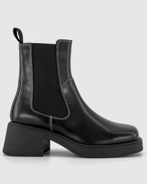 Vagabond Womens Dorah Chelsea Boots Black White, 3