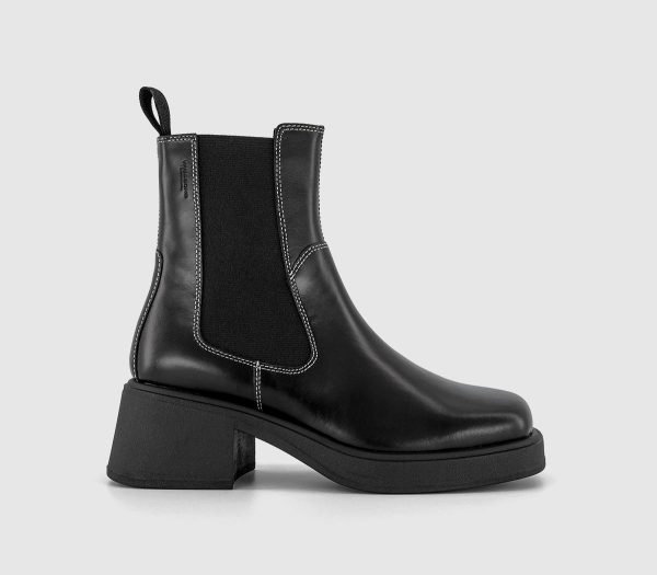 Vagabond Womens Dorah Chelsea Boots Black White, 3