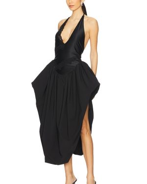 Vaillant Halter Neck Bodysuit Dress With Puffy Skirt in Black. Size 38, 42.