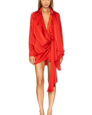 Vaillant Wrap Dress in Red. Size 38.