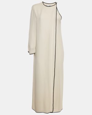 Valentino Cream Silk Asymmetric Long Dress M