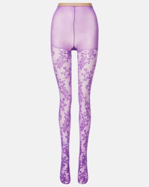 Valentino Floral lace tights