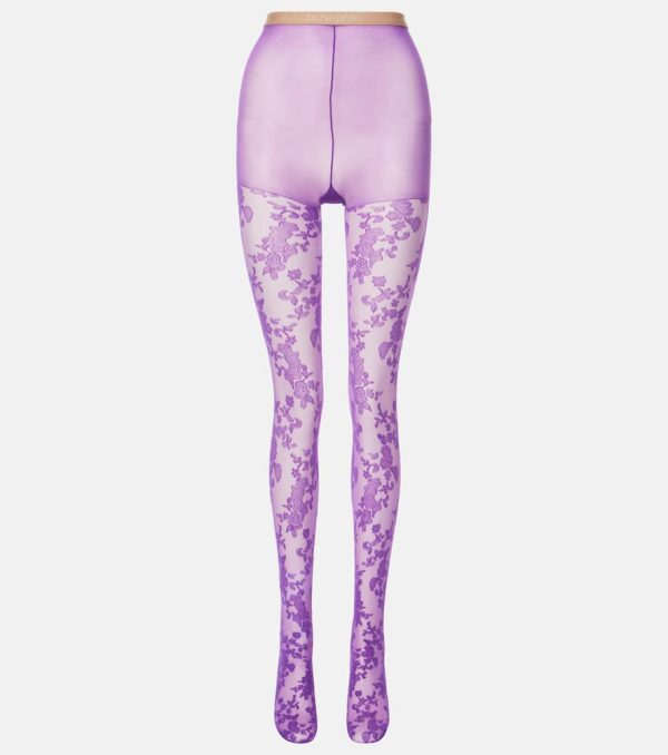 Valentino Floral lace tights