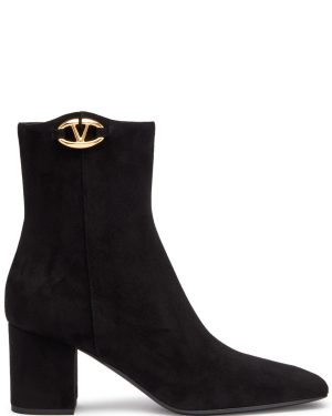 Valentino Garavani 70 Vlogo Suede Ankle Boot - Black - 40 (IT40 / UK7)