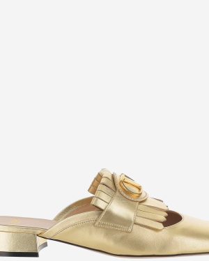 Valentino Garavani Leather Vlogo Mules