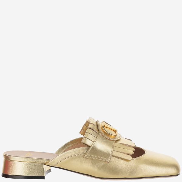 Valentino Garavani Leather Vlogo Mules