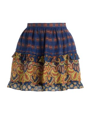 Valentino Garavani - Paisley Linen Mini Skirt - Multi - IT 38 - Moda Operandi