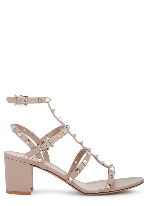 Valentino Garavani Rockstud 60 Leather Sandals - Nude - 3