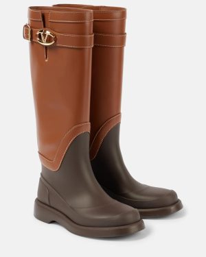 Valentino Garavani VLogo Bold leather knee-high boots