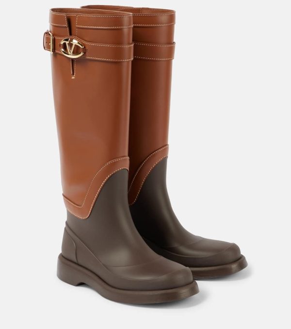 Valentino Garavani VLogo Bold leather knee-high boots