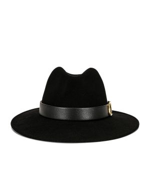 Valentino Garavani Vlogo Signature Fedora in Nero & Nero - Black. Size S (also in ).