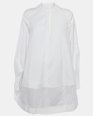 Valentino Le Blanc White Cotton Tie Detail Mini Dress S