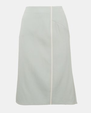 Valentino Light Blue Wool Pleated Knee-Length Skirt M