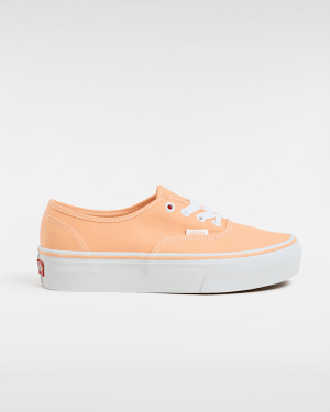 Vans - Authentic Platform Shoes, Woman, Orange, Size: 10