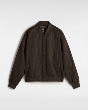 Vans - Bennet Quilted Bomber Jacket, Woman, Brown, Size: M