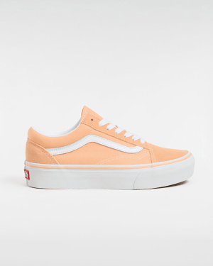 Vans - Old Skool Platform Shoes, Woman, Orange, Size: 3