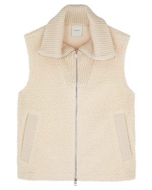 Varley Aspen Fleece Gilet, Gilets, Cream, Large, Cotton, Solid Colour - L (UK14 / L)