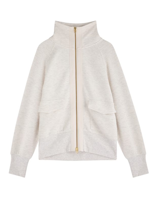 Varley Roxbury Stretch-jersey Sweatshirt - Ivory - Xxs (UK4 / Xxs)