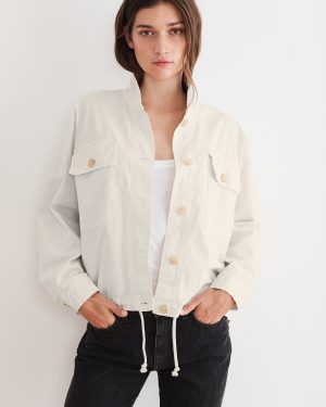 Velvet By Graham & Spencer Nicola Cotton Canvas Jacket Sleet Size L