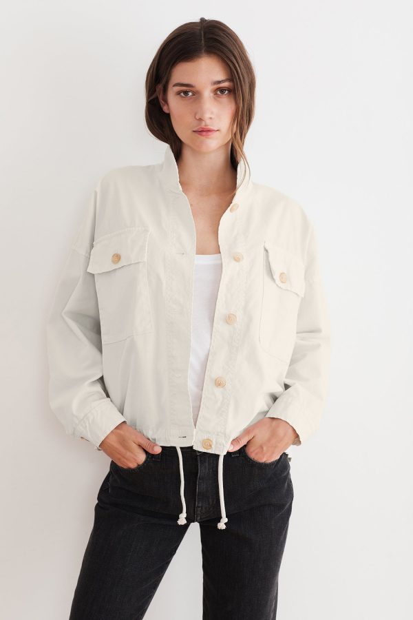 Velvet By Graham & Spencer Nicola Cotton Canvas Jacket Sleet Size L