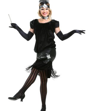 Velvet Flapper Deluxe Fancy Dress Costume