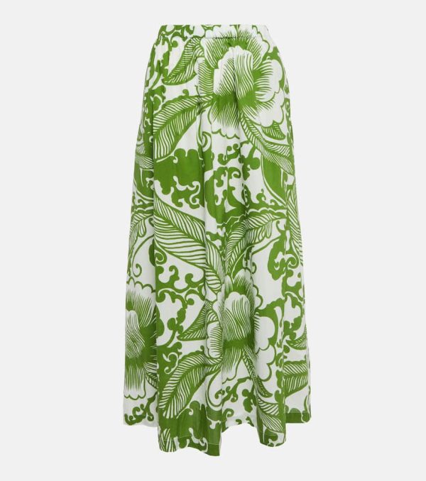 Velvet Juliana printed cotton maxi skirt