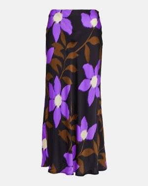Velvet Kaiya printed satin midi skirt